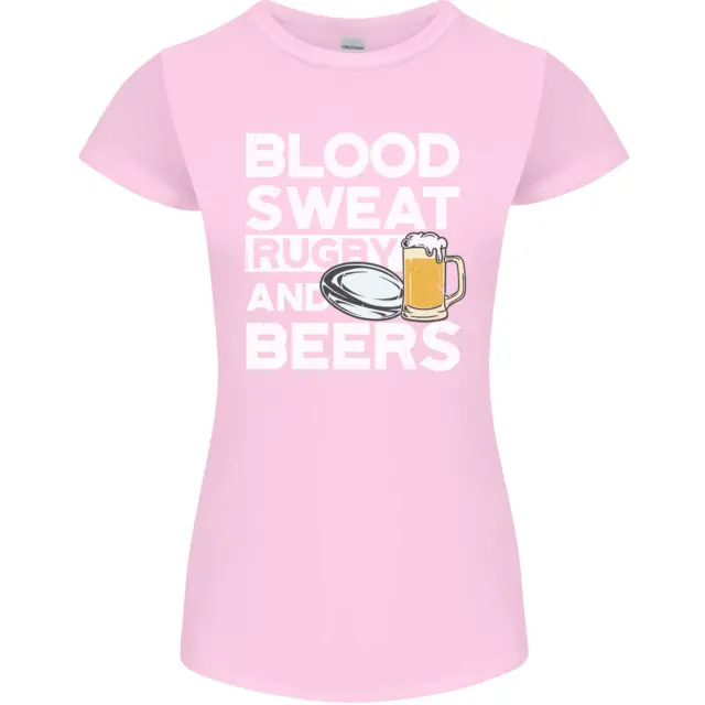 Blood Sweat Rugby and Beers T-shirt divertente da donna Petite Cut 4