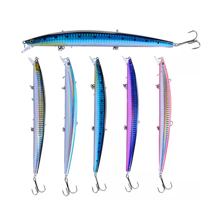 18cm 24g big long fish Minnow sea fishing lure bait 3D eyes Strong hooks lur ZF