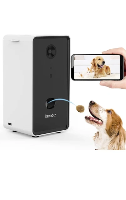 Iseebiz Pet Camera Treat Dispenser, 2 Way Audio Talk Listen, 1080P Dogs And Cats