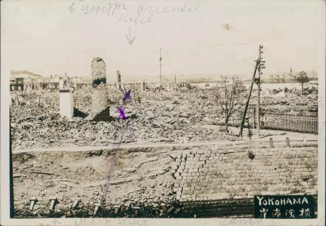 Japon, Séisme de Kantō, Destruction de Yokohama, Ruines Oriental Hôtel, 1923, Vi