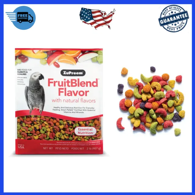 Zupreem Fruitblend® Daily Bird Food for Parrots & Conures 2 lb - NEW, Free Ship