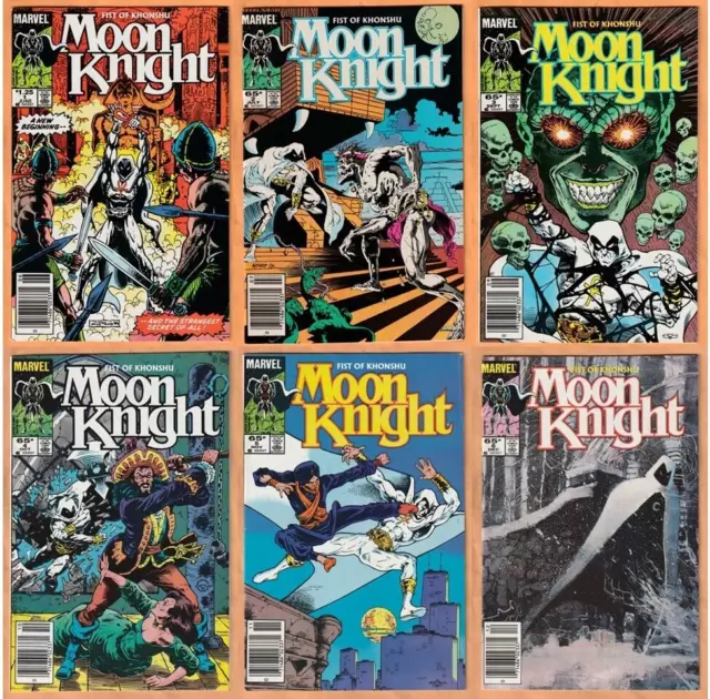 Marvel MOON KNIGHT: FIST OF KHONSHU No. 1 2 3 4 5 6 (1985) Complete Set! NICE!