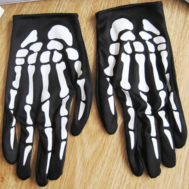 Un paio di guanti Halloween spaventosi cranio dito zampa fantasma guanti adulti