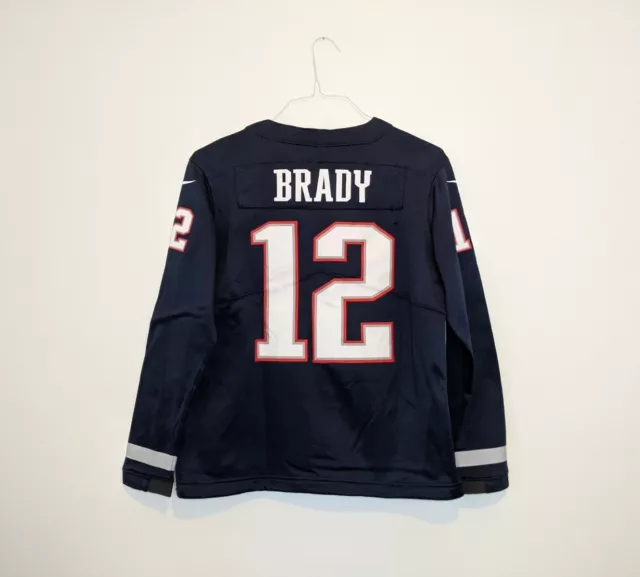 Maglietta NFL Nike New England Patriots #12 BRADY da uomo Therma LS da uomo piccola