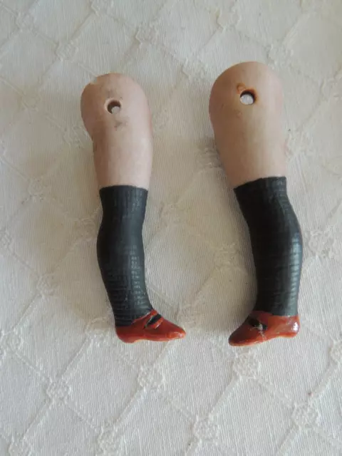Paire de jambes en porcelaine pour mignonnette - poupée ancienne 8 cm environ