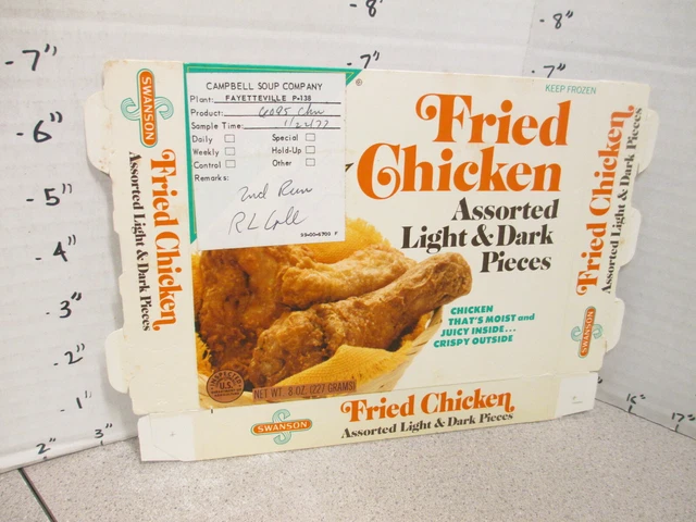 SWANSON 1977 FRIED CHICKEN white dark meat TV dinner frozen food box