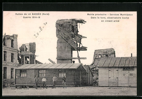 CPA La Bassée, Guerre 1914-18, Mairie provisoire, Services Municipaux, Dans le