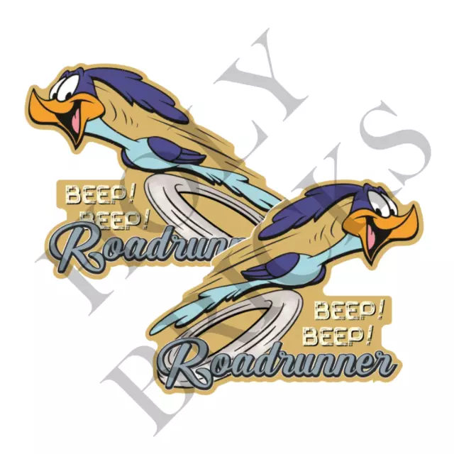 2er Set Roadrunner Oldschool Aufkleber Hot Rod & US Cars Vintage Sticker V8 3