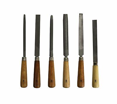 Set of 6 Files w/ Wooden Handle Wax Plastic Wood Carving Filing Jewelry Tool