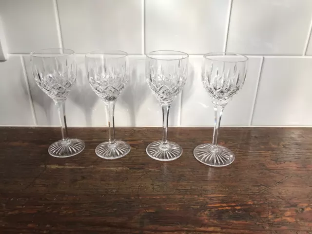 4x Stuart Crystal Shaftesbury Wine Glasses 1st Signed Excellent