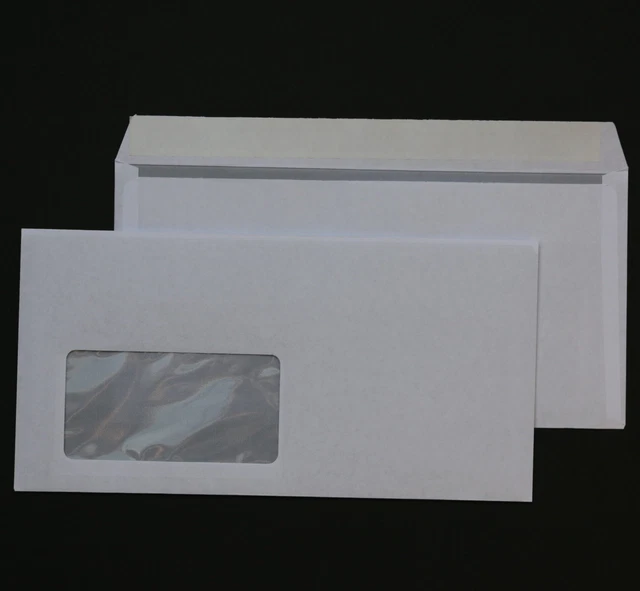 10 St Buste din Lungo Con Finestra 110x220 MM Bianco Hk Sacchetti di Spedizione