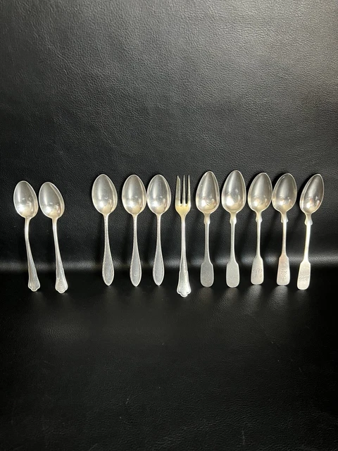 Antikes altes Konvolut 800er Silber Kaffeelöffel Jugendstil Biedermeier 11.tlg.