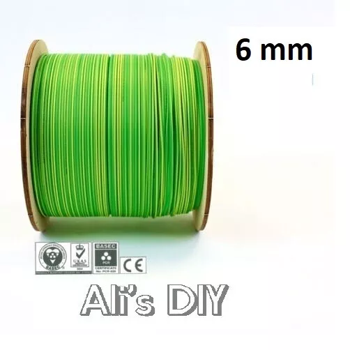 6 mm Single Core Conduit Cable 6491X Earth Yellow / Green supplementary Bonding