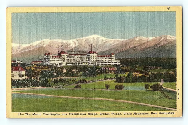 Mount Washington Presidential Range Bretton Woods New Hampshire Aerial Postca E1