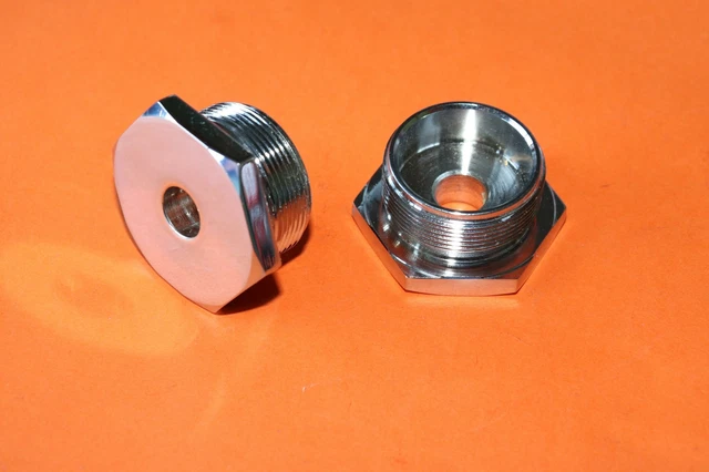 Genuine UK-Made BSA C15 Fork Oil Seal Holders – Pair With Seals Included (Chrome)