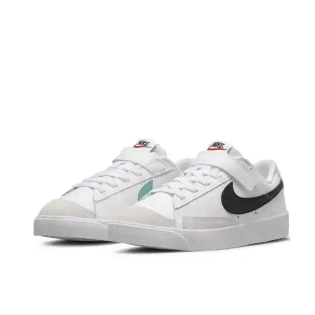 Nike Blazer 77 Low White/Black/Teal, DA4075-108 Lace Up Sneaker US Size 3 Youth
