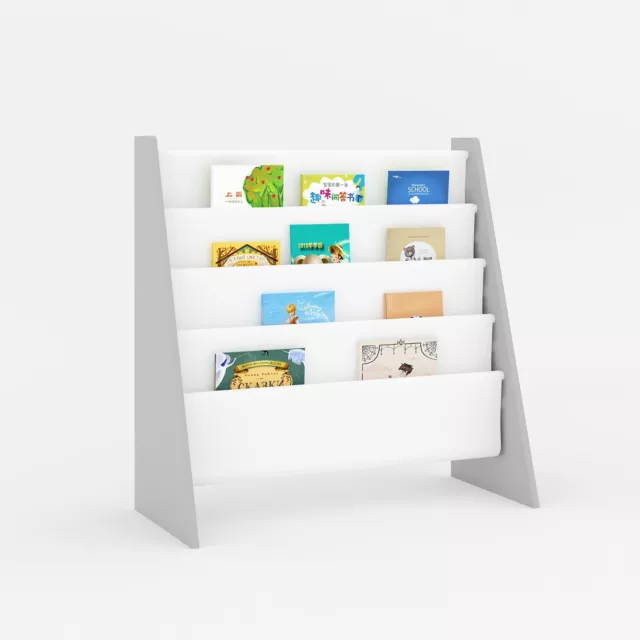 Children Kids Book Shelf Sling Storage Rack Organizer Bookcase Bookshelf Wooden