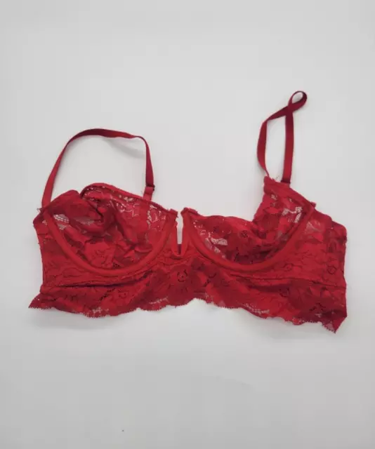 Marilyn Monroe NWT 3 x Super Soft Back Lace T-shirt Underwire Bras Red  Black 36C