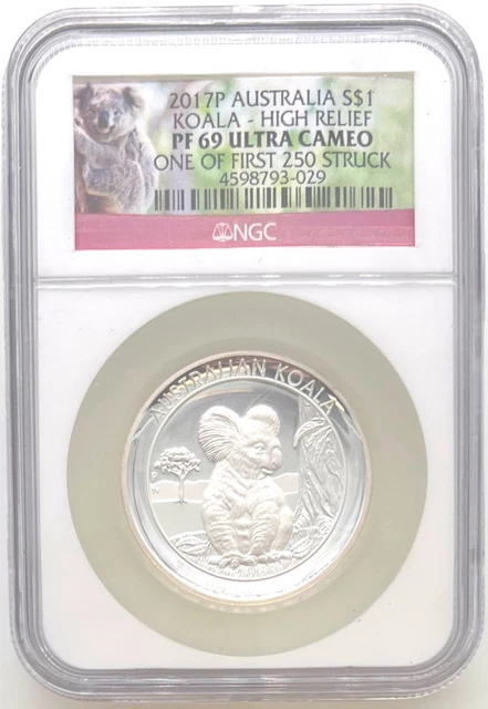 2017P Australia $1 Koala High Relief PF69 Ultra Cameo NGC