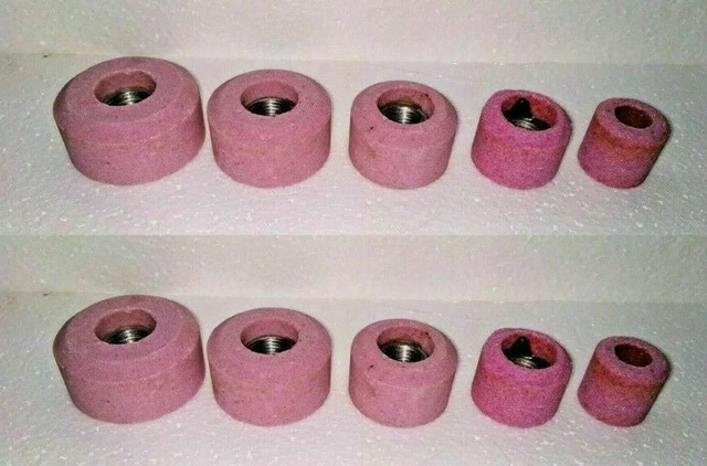 VALVE SEAT GRINDING STONES SET OF 10 PCS For B & D HOLDER 9/16" Thread 80 Grit