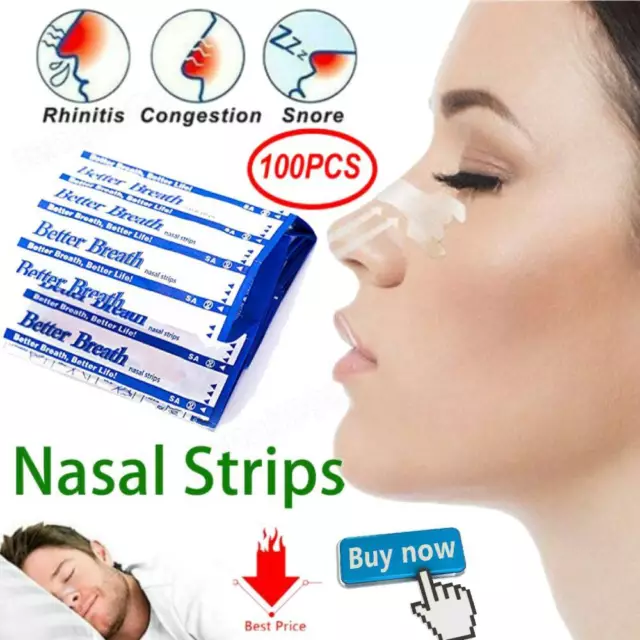 100PCS Nasal Strips Breathe Reduce Stop Snoring Sleep Apnea Right Aid in Stock