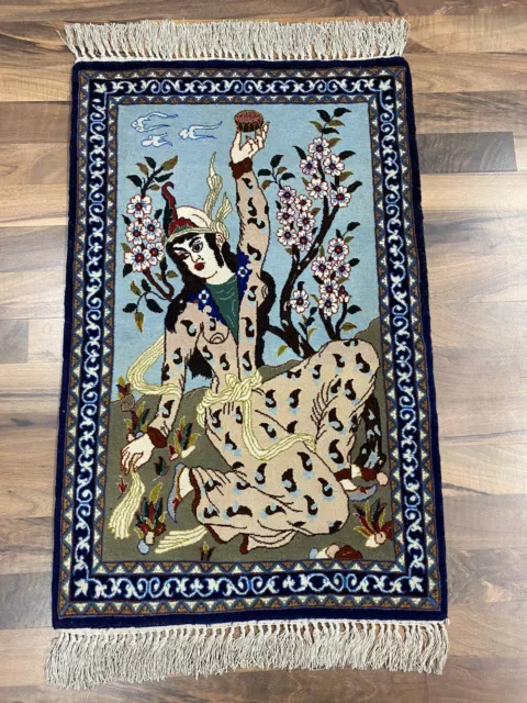 ✔ Isfahan | 50 x 70 | Handgeknüpft | Orientteppich | Carpet | Rug‼️
