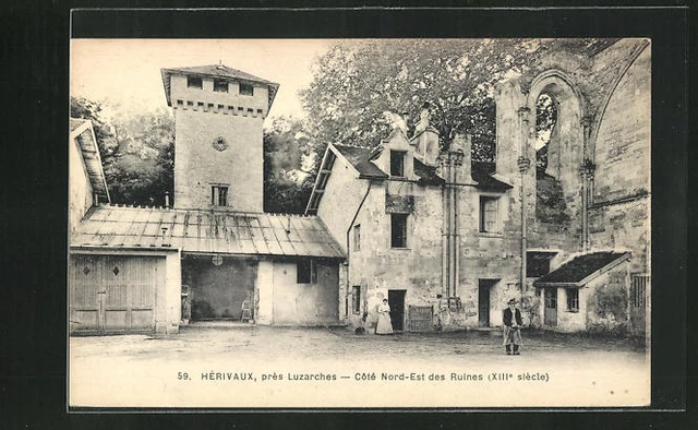 CPA Hérivaux, Côté Nord-est des Ruines, Histor. Ruine