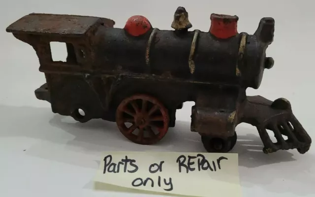 Cast Iron Train #50 Locomotive Vintage old rusty toy decoration parts or repair