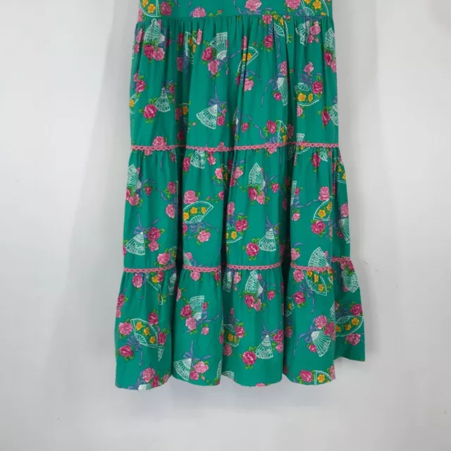 Wee Clancy - Girls 8-10 Green Floral Short Sleeve Ruffle Dress 3