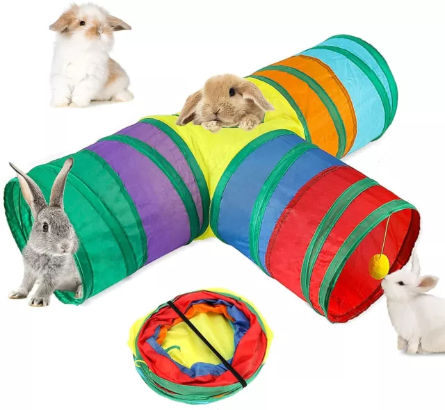 Foldable Rainbow Tunnel Tube Pet Cat Tunnel Rabbit Pop UpPuppy Kitten Play Toy