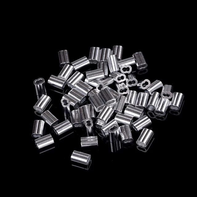 50pcs 1.5mm Cable Crimps Aluminum Sleeves Cable Wire Rope Clip Fit_tu