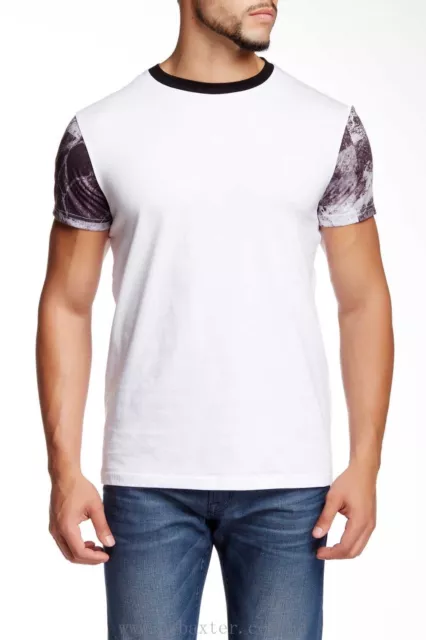 Systvm Mens Designer 'Stone' White Graphics T-Shirt Top Uk M Was £35 New Buy Now