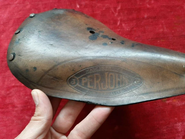Selle Vélo Vintage Robur Cuir Marron Avec Tige - Années 40-50 - Vélo Course