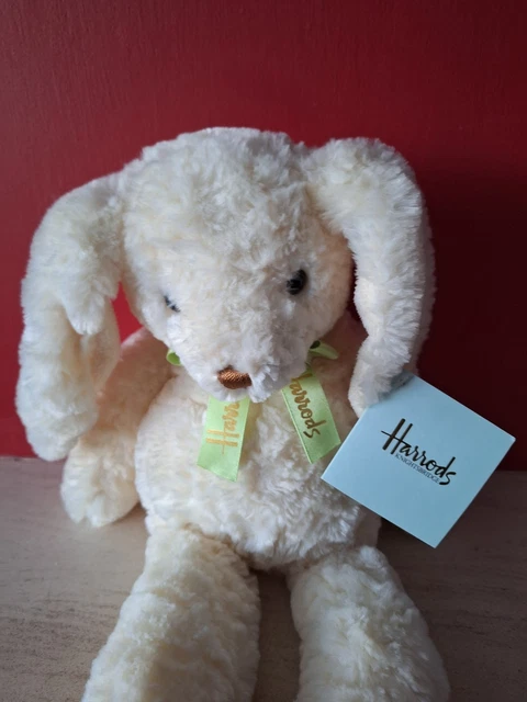 HARRODS EASTER BUNNY White Rabbit Plush 9-inch Soft Toy with Green ...