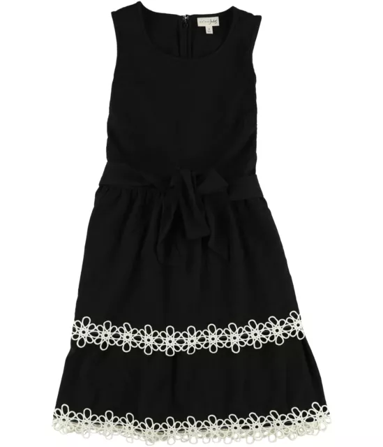 maison Jules Womens Tiered Fit & Flare Dress, Black, Small