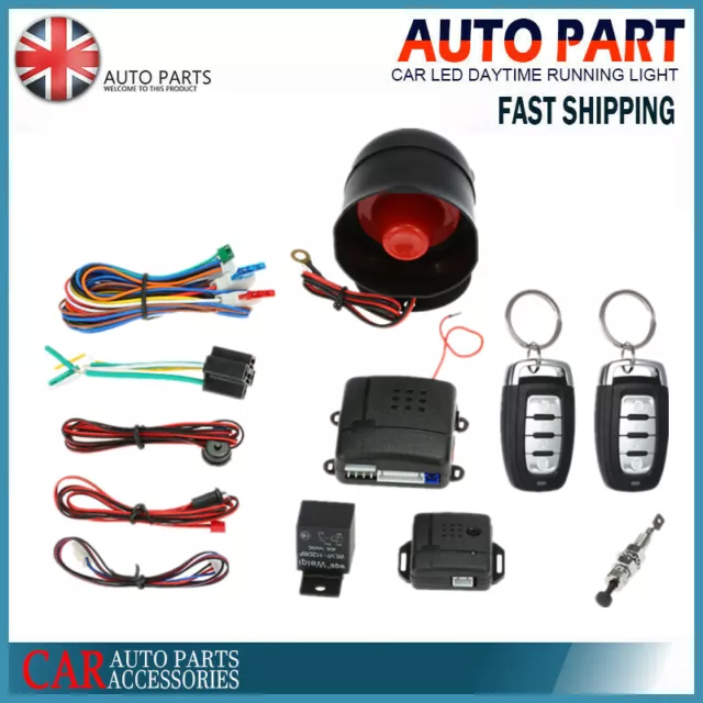 Universal Car Alarm Security System Anti-Theft Burglar w/ 2 Remote Control X2X9