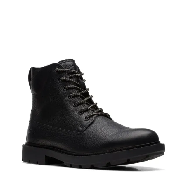 BNIB CLARKS MENS Boots Craftdale 2 Hi Black Leather UK Size 9 G EU 43 £ ...