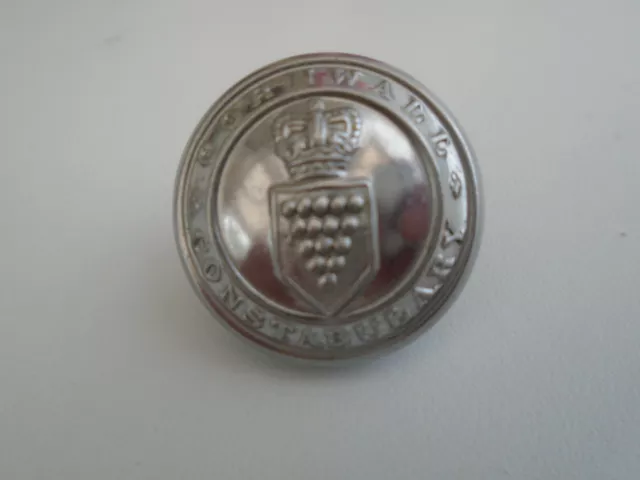 OBSOLETE POLICE BUTTON,  CORNWALL CONSTABULARY , 1 X 25mm