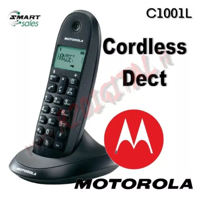 Telefono Cordless Dect Motorola C1001L Gap Rubrica 50 Contatti Funzione Sveglia