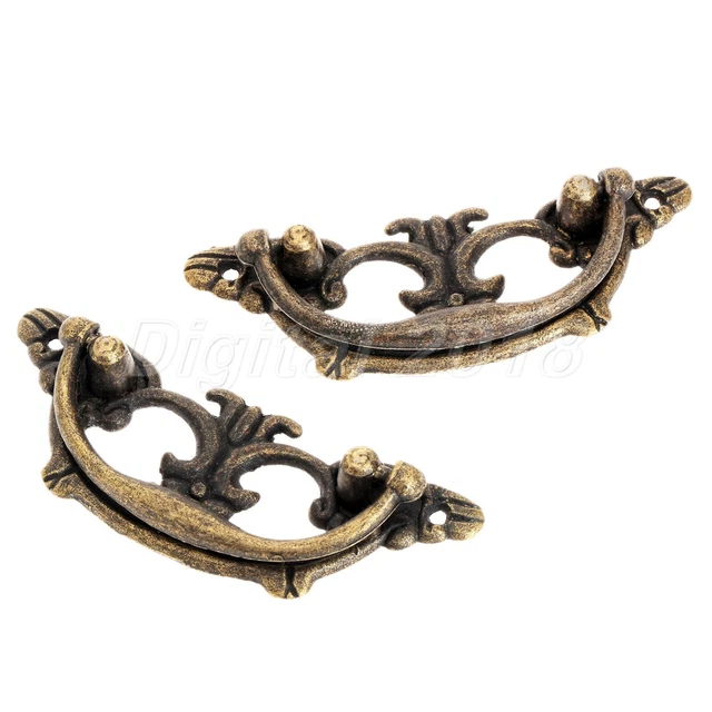 2Pcs Vintage Cupboard Dresser Cabinet Drawer Knob Door Pull Handle Durable Tool