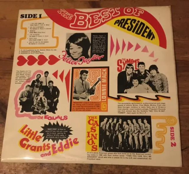 Various - The Best Of President Vol. No. 1. 1968 Soul Compilation. VG+ to EX.
