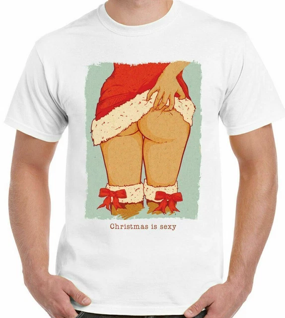 Natale T-Shirt È Sexy Divertente da Uomo Secret Babbo Regalo Provocante