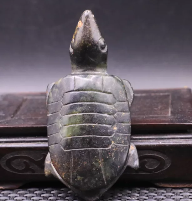 Neolithic Hongshan Culture Old Jade Lovely Tortoise Animal Totem Amulet Carving
