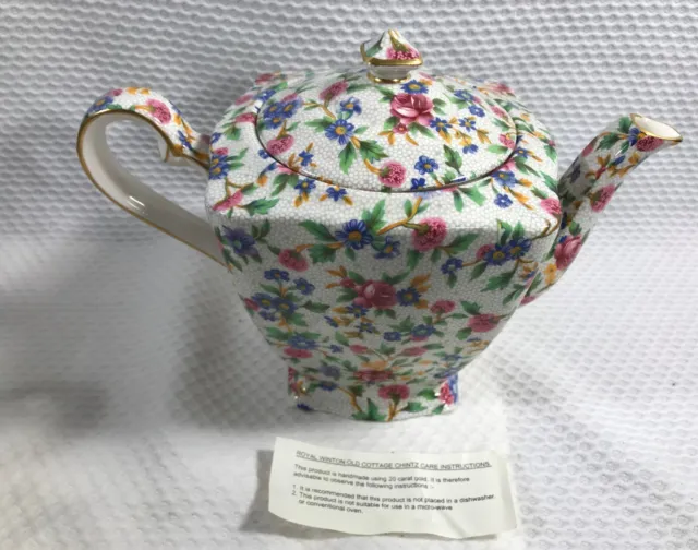 Royal Winton Grimwades Old Cottage Chintz 1995 Teapot With Instructions
