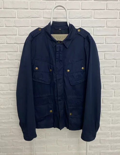 Authentic Men's Burberry Brit Cotton Jacket Navy Blue Size L