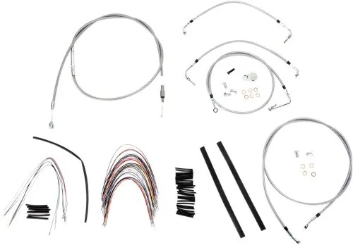 Burly Brand Ext Cable/Brake Line Kit 16in Gorilla Hbars Braided Baggers B30-1095