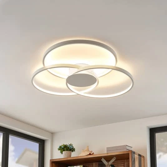 Lindby Riley LED-Deckenleuchte Deckenlampe Lampe Leuchte dimmbar weiß IP20 40 W