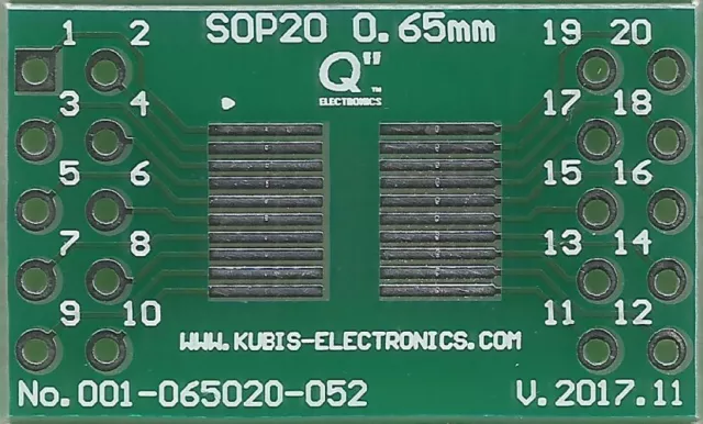 SSOP20, LSSOP20, TSSOP20 0.65mm(0.026") to 2 x IDC2x5 [UK]