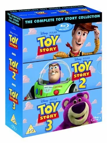 Toy Story 1-3 Blu-ray (2010) John Lasseter cert PG 4 discs Fast and FREE P & P