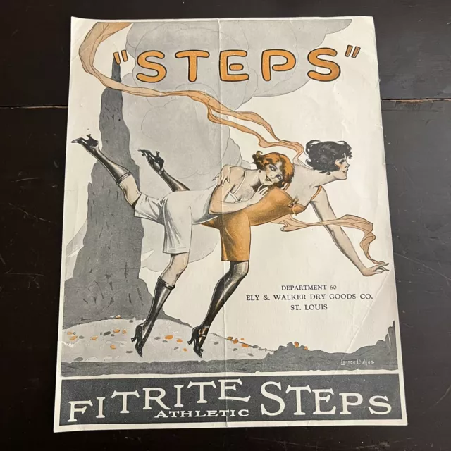 VTG 1920s Fitrite Steps Womens Athletic Undergarments Print Ad Flappers Running